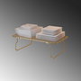Hanah Home Dolap Ici Organizer Estantería de pared Dorada y Marrón